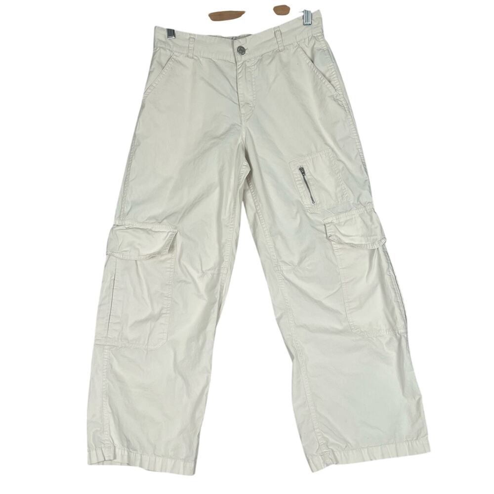 Urban Outfitters BDG Creamy Ivory Wide Leg Cargo Pant Womens 6 Twill Relaxed Fit
